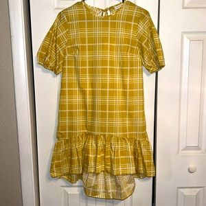 Top shop yellow plaid dress